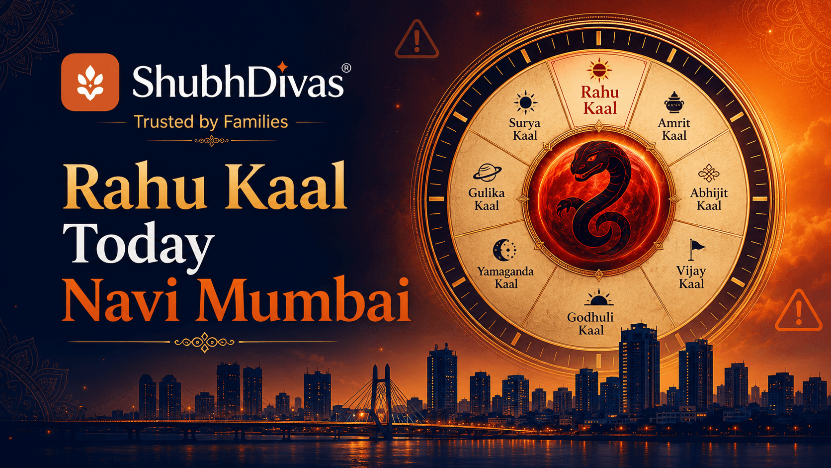Rahu Kaal timings for Navi Mumbai â day-wise weekly schedule on a panchanga calendar